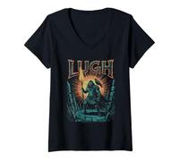 Donna Lugh Celtic Sun God Warrior of Skills Mitologia Maglietta con Collo a V