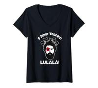 Donna Lula Brasile L'Amore ha Vinto Lulala Lula Lá Maglietta con Collo a V