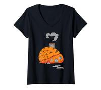 Donna Lumaca Shell House Lover Snail Farming Heliciculture Farm Fun Maglietta con Collo a V
