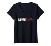 Donna Luminaughty Funny Conspiracy Theory Illuminati Unisex Maglietta con Collo a V