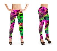 Donna Luminoso Abstract Marmo Stampato Stretch Leggings Alternativa Misura 8 -