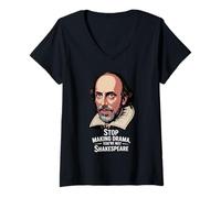 Donna L'umorismo di Shakespeare smette di Rendere letterario Il Dramma Maglietta con Collo a V