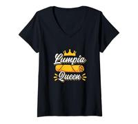 Donna Lumpia Roll Queen Funny Foodie Filippino Fusion Food Joke Maglietta con Collo a V