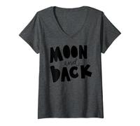 Donna Luna e Back Space Lover Citazione per i Fan del Cielo Notturno Maglietta con Collo a V