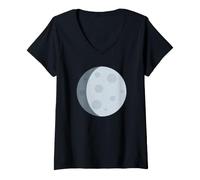 Donna Luna Gibbous Crescente Maglietta con Collo a V