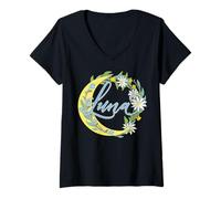 Donna Luna - La Gentilezza della Luna e il Fascino della Natura Maglietta con Collo a V