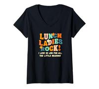 Donna Lunch Ladies Rock - I Love My Job For The Little Reasons Maglietta con Collo a V