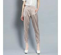 Donna Lunghezza Alla Caviglia Matita Pantaloni Shiny Imitazione Raso Seta Casual