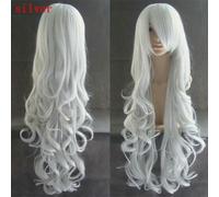 Donna lungo Capelli Ricci Parrucche Cosplay 80cm Palco Festa Accessorio