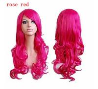 Donna lungo Capelli Ricci Parrucche Cosplay 80cm Palco Festa Accessorio