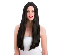 Donna Lungo Parrucca Nera Classico Halloween Streghe Costume 61cm Parrucca