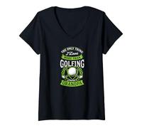 Donna L'unica Cosa Che Amo più del Golf è Essere Nonno Maglietta con Collo a V