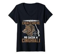 Donna l'Uomo Che Sussurra Ai Cinghiali Maglietta con Collo a V