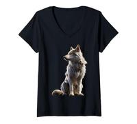 Donna Lupo Motivo Amo i Lupi Branco di Lupi Cane Lupo Maglietta con Collo a V
