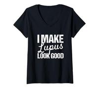Donna Lupus Look Good Shirt Maglietta con Collo a V
