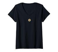 Donna Luther Rose Seal Simbolo Lutheran Maglietta con Collo a V
