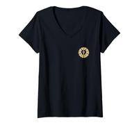 Donna Luther Rose Seal Simbolo Lutheran Maglietta con Collo a V