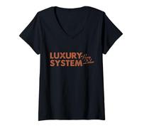 Donna Luxury System Points Maglietta con Collo a V