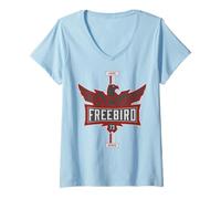 Donna Lynyrd Naskarr Freebird Classic Rock Country Sports Car Maglietta con Collo a V