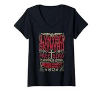 Donna Lynyrd Skynyrd Colpisce Free Bird Simple Man Gimme 70s Gig Rock Maglietta con Collo a V