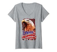 Donna Lynyrd Skynyrd Eagle Logo Classico Anni '70 Rock Southern Country Maglietta con Collo a V