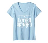 Donna Lynyrd Skynyrd Koozie Logo Free Bird Classic Rock Retro Anni '70 Maglietta con Collo a V
