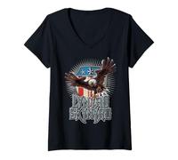 Donna Lynyrd Skynyrd Pick em Up Eagle Free Bird Stars Stripes Rock Maglietta con Collo a V