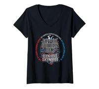 Donna Lynyrd Skynyrd Southern Rock Style Anni '70 retrò Classico Regali Maglietta con Collo a V