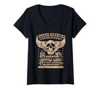 Donna Lynyrd Skynyrd Sweet Home Alabama 74 Rock Festival anni '70 Biker Maglietta con Collo a V