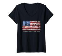 Donna Lynyrd Skynyrd Targa 1964 Sweet Home Alabama Bandiera USA Maglietta con Collo a V
