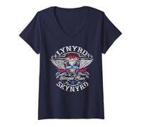 Donna Lynyrd Skynyrd Uomo Semplice Southern Rock N Roll Biker Vintage Maglietta con Collo a V