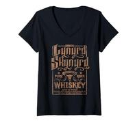 Donna Lynyrd Skynyrd Whisky Pure Southern Classic Rock Retro Logo Maglietta con Collo a V