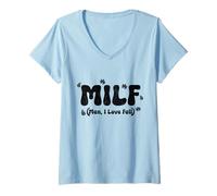 Donna M.I.L.F. Man I Love Fall Funny Autumn Maglietta con Collo a V