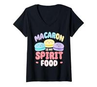 Donna Macaron Is My Spirit Food Carini Macarons Maglietta con Collo a V