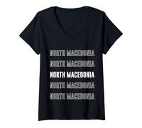 Donna Macedonia del Nord Maglietta con Collo a V