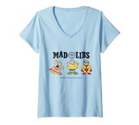 Donna Mad Libs Summer Character Squad Maglietta con Collo a V