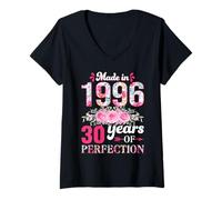 Donna Made in 1996 30 Year Old Birthday Vintage 1996 30th Birthday Maglietta con Collo a V