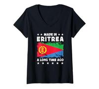 Donna Made in Eritrea a Long Time Ago Proud Eritrean Eritrea Flag Maglietta con Collo a V