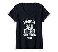 Donna Made in San Diego Divertente Slogan Nato A San Diego Maglietta con Collo a V