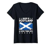 Donna Made in Scotland a Long Time Ago Scottish Scotland Flag Maglietta con Collo a V