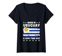 Donna Made in Uruguay a Long Time Ago Proud Uruguayan Uruguay Flag Maglietta con Collo a V
