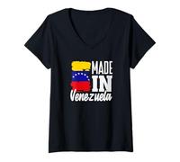 Donna Made in Venezuela Bandiera Venezuelano Orgoglio Maglietta con Collo a V