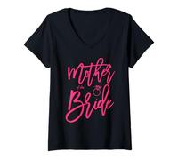 Donna Madre della Sposa Script Wedding Maglietta con Collo a V