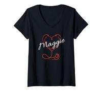 Donna MAGGIE Nurse Gift Cute Doctor Designer Personalized Nurse Maglietta con Collo a V