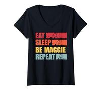 Donna Maggie Personalized Name Shirt Maggie First Name Maglietta con Collo a V