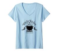 Donna Magia malvagamente Deliziosa della Cucina della Strega Maglietta con Collo a V