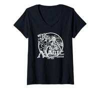 Donna Magic: The Gathering EST. 1994 Warrior Portrait Distressed Maglietta con Collo a V