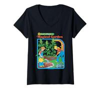 Donna Magical Garden 420 Sarcastic Retro Vintage Funny Adult Humor Maglietta con Collo a V