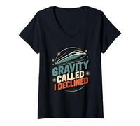 Donna Maglev Train Physics Humor Gravity Chiamato Ho rifiutato la Scienza Maglietta con Collo a V