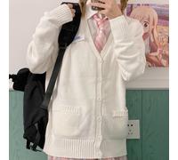 Donna Maglia Cardigan Maglione Giacca Cappotto Stile Preppy Studenti Maglieria